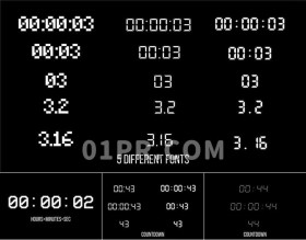 Pr基本图形模板 5组数字时钟时间计数倒计时器 Pr素材